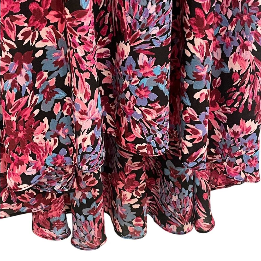 NANETTE LEPORE FLORAL HIGH-LOW LONG SLEEVE DRESS FLORAL MULTICOLOR SIZE 8 - Picture 9 of 16